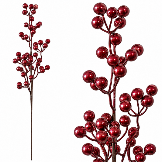 53CM BERRY STEM - Pearlized Burgundy