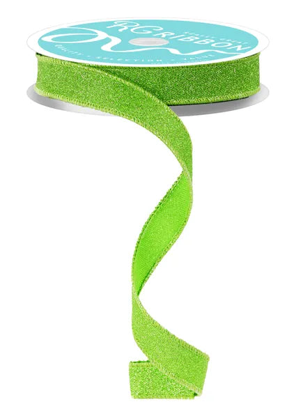 5/8" x 10yd Fine Glitter - Fresh Green