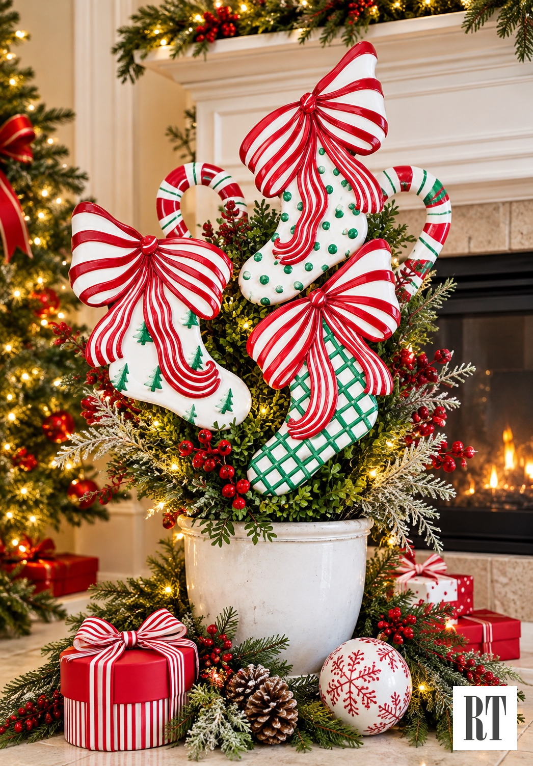 RTC Large Modern Stocking- Christmas Tree Design
