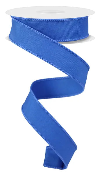 7/8" x 10yd Royal Blue Diagonal Weave Wired Ribbon