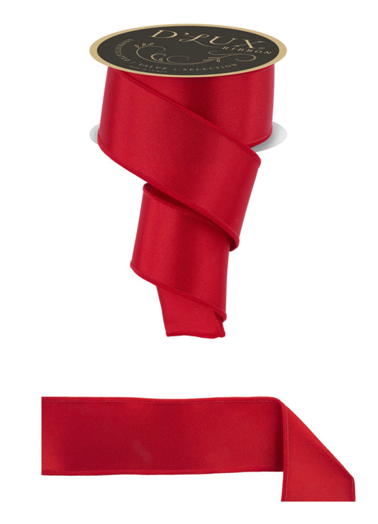 2.5" D'LUX SATIN FUSED RED RIBBON