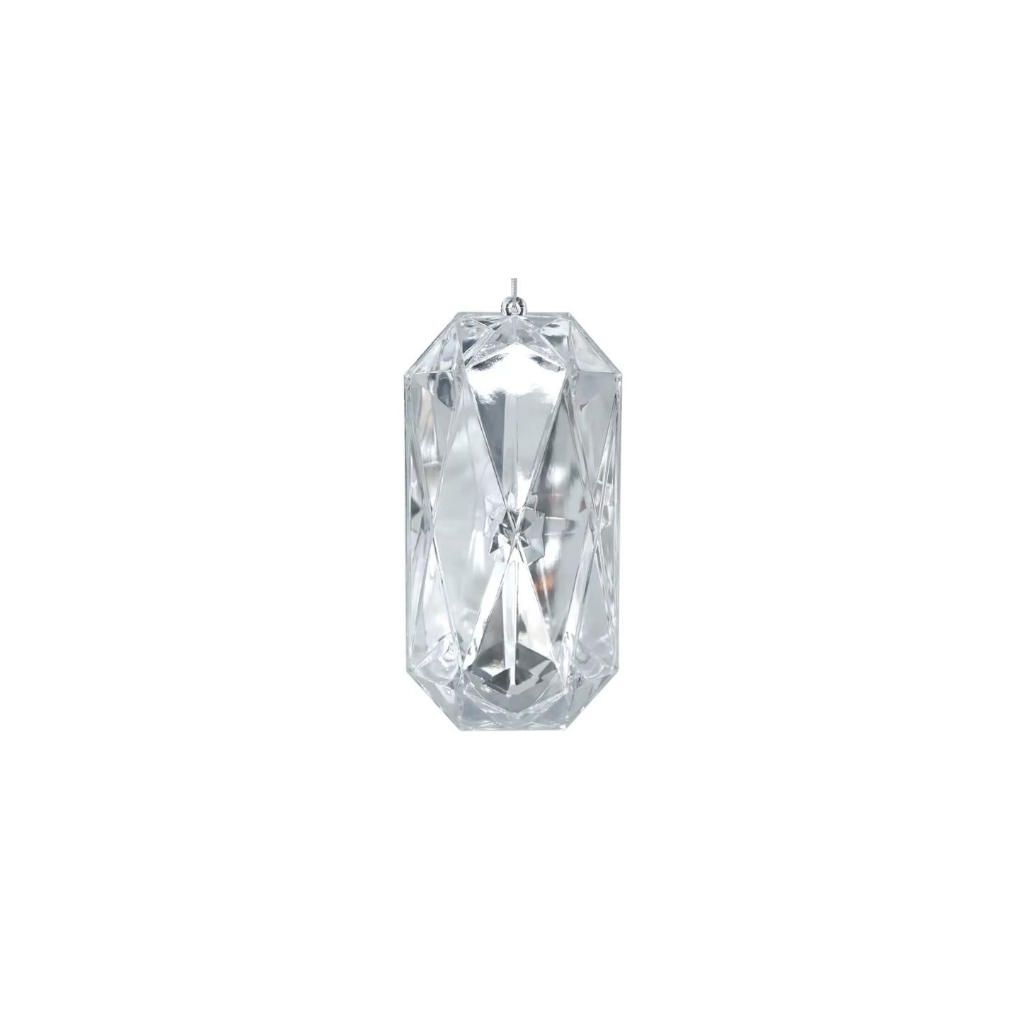 Small Rectangular Silver/Clear Jewel