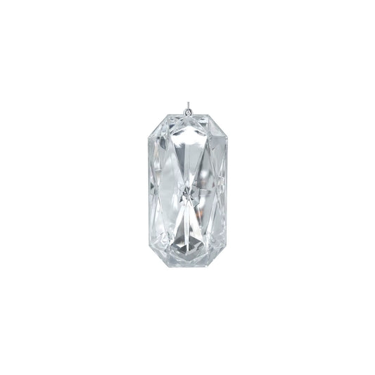 Small Rectangular Silver/Clear Jewel