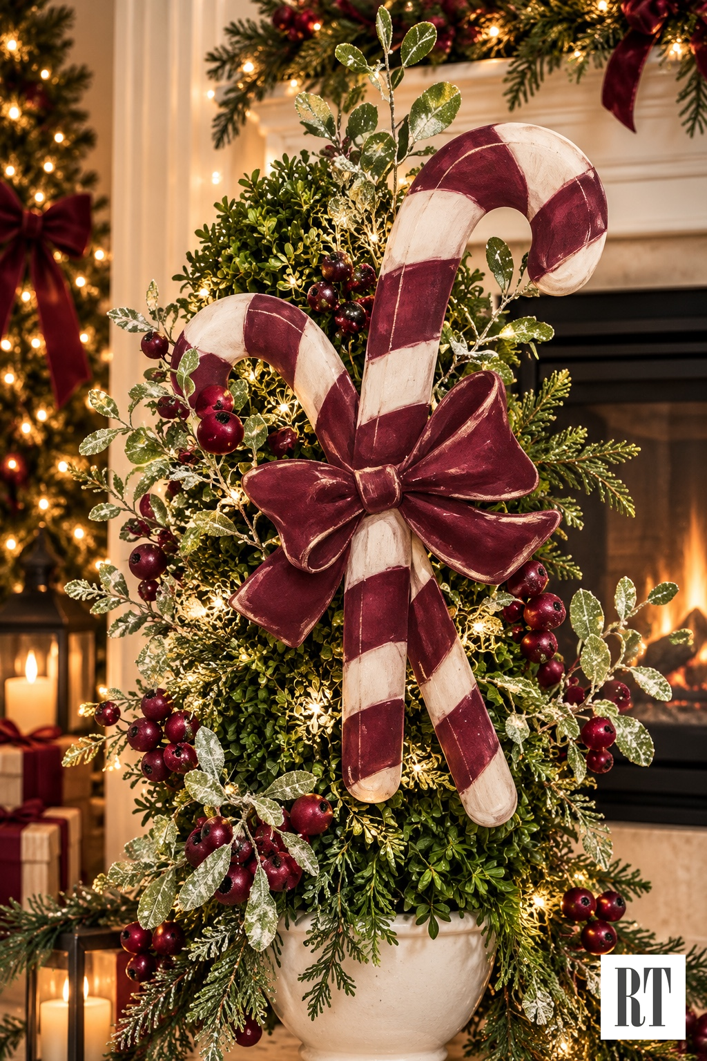 RTC Burgundy Velvet Twisted Candy Canes