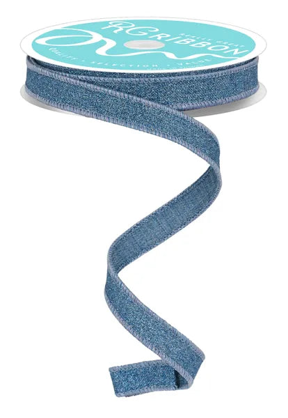 5/8" x 10yd Fine Glitter - Smoked Blue