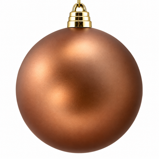 15CM PLAIN MATT BAUBLE- Cinnamon