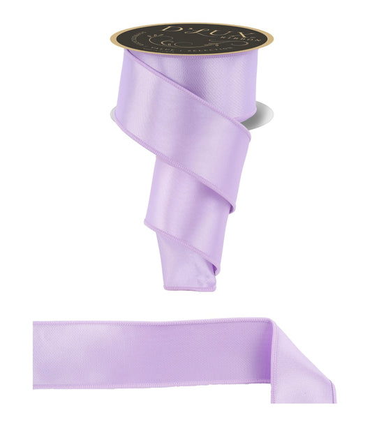 D'LUX 2.5" x 10yd Lavender Satin Fused Wired Ribbon