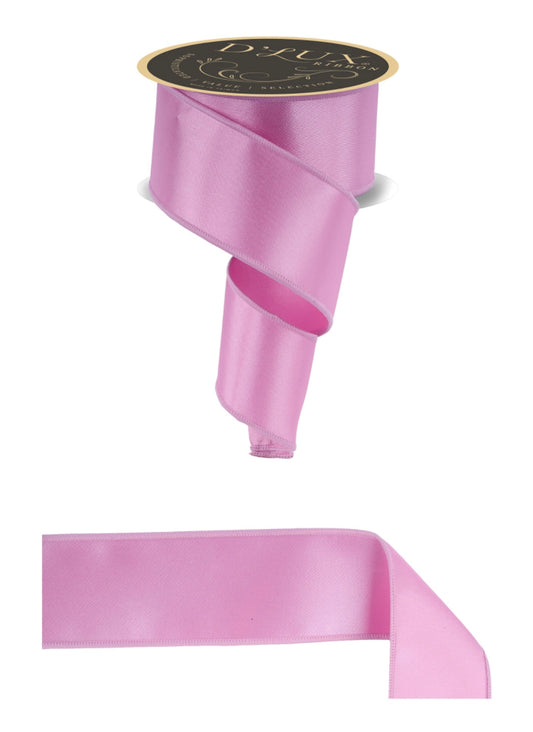2.5" D'LUX SATIN FUSED PINK RIBBON