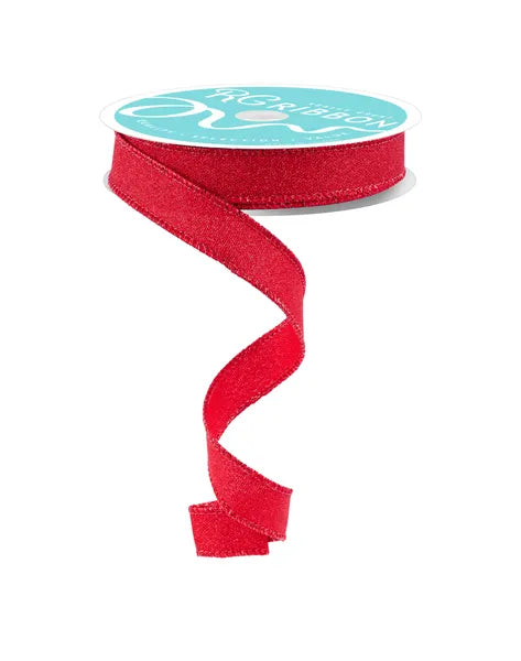 5/8" x 10yd Fine Glitter On Faux Royal- Red