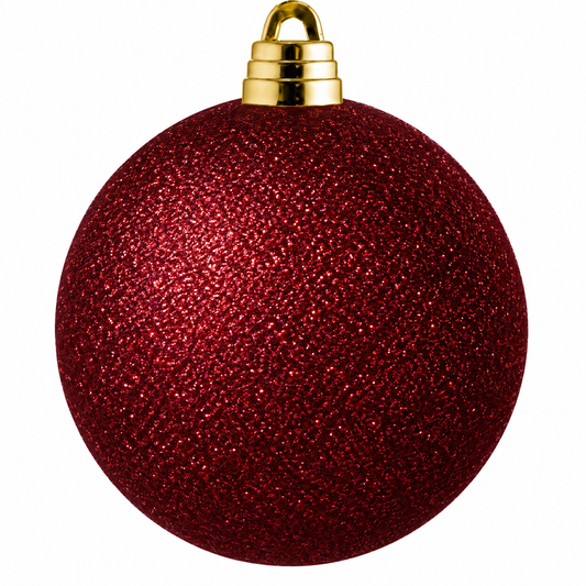 15CM Glitter Bauble-Burgundy