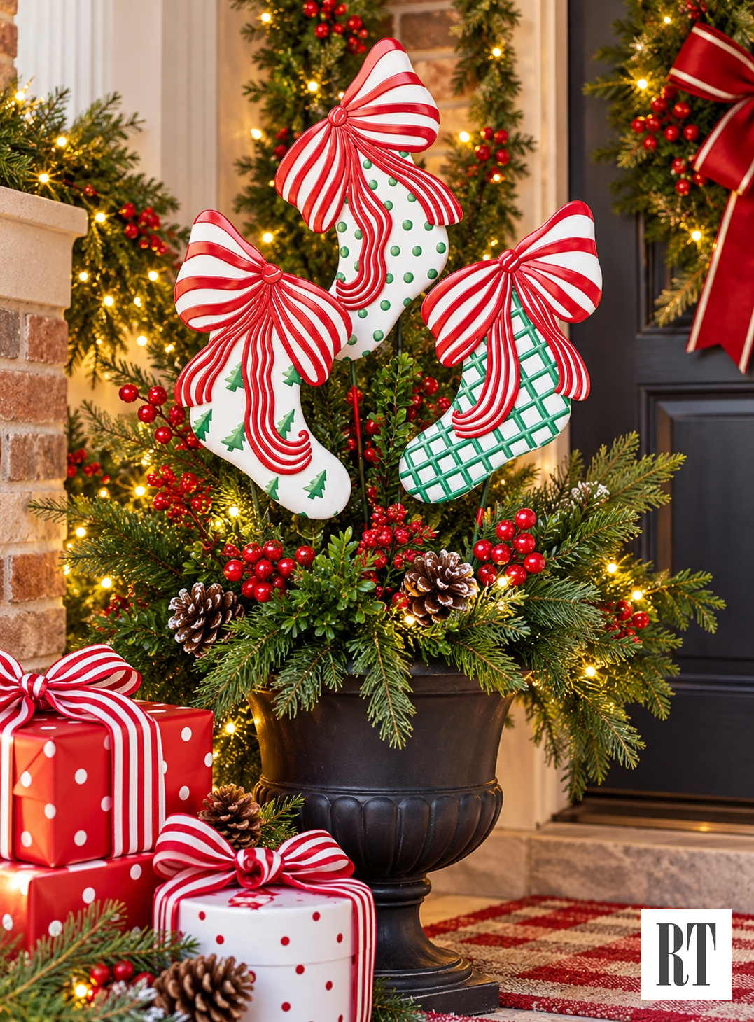 RTC Large Modern Stocking- Christmas Tree Design