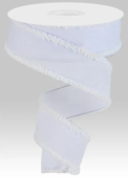 1.5" x 10yd Shimmer Glitter/Drift-White Wired Ribbon