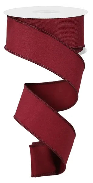 1.5" x 10yd Diagonal Weave Wired Ribbon - Wine