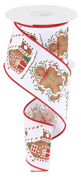 2.5" x 10yd Gingerbread Man/House