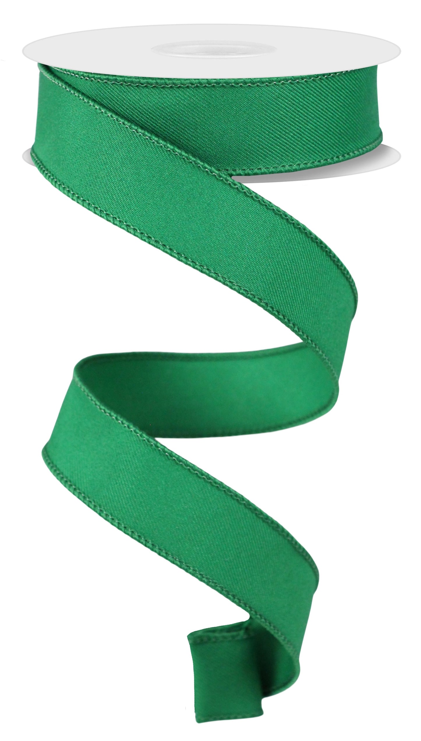 7/8" x 10yd Emerald Green Diagonal Weave Wired Ribbon