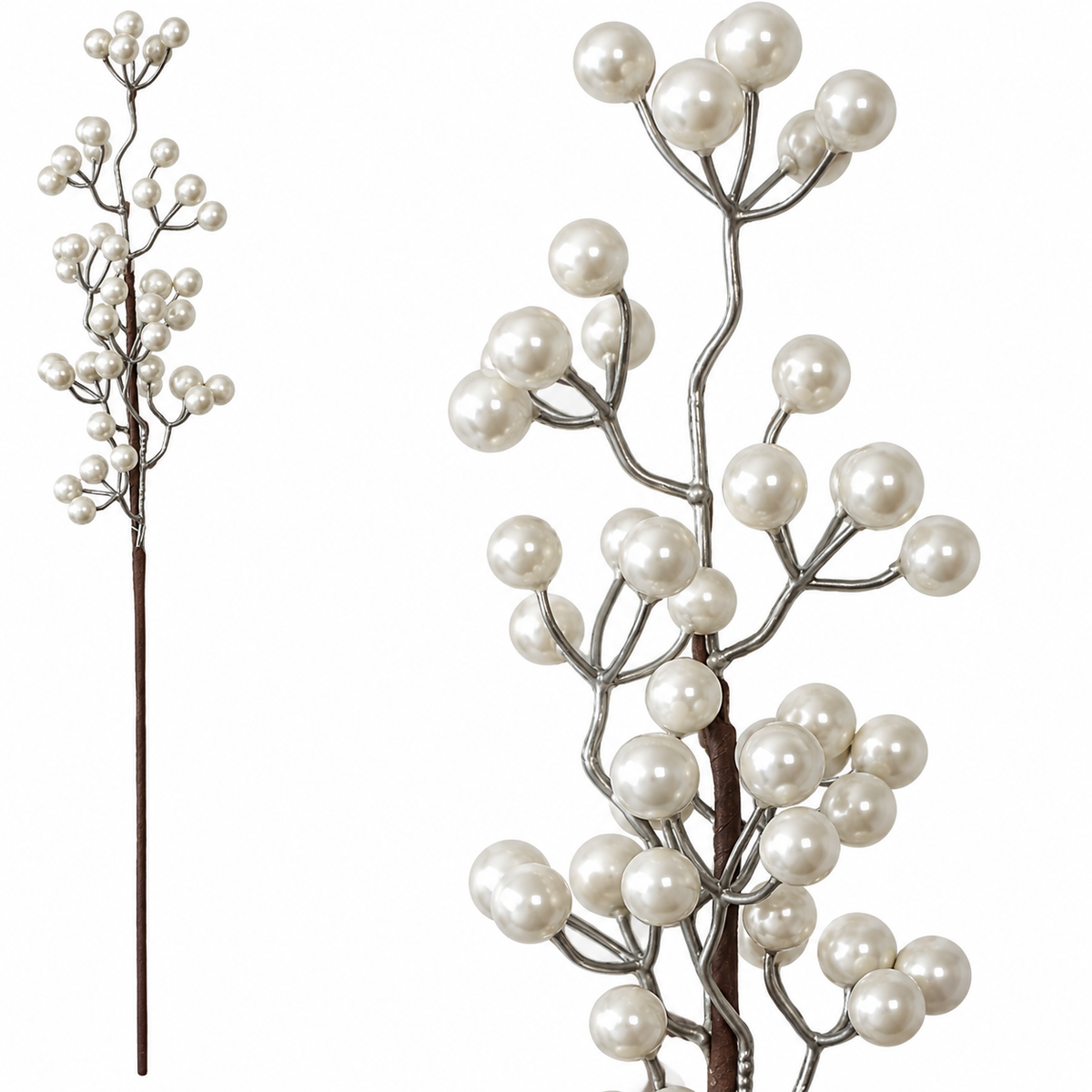 53CM BERRY STEM - Pearl Ivory