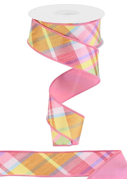 1.5" x 10yd Diagonal  Plaid/Fused