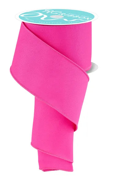 2.5" x 10yd Fuchsia Diagonal Weave Wired Ribbon