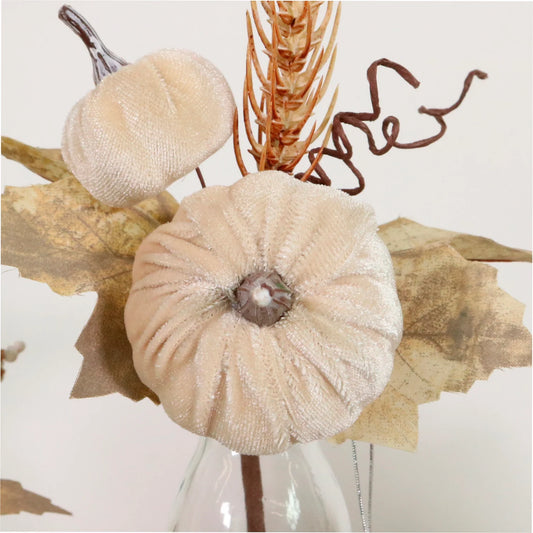 Cream Harvest Velvet Pumpkin Pick
