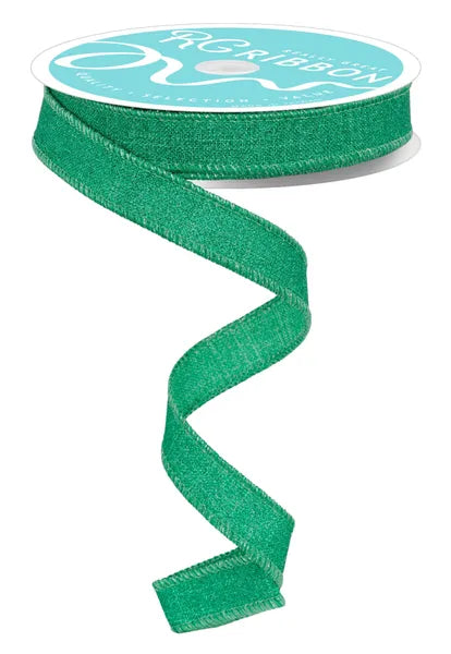 5/8" x 10yd Fine Glitter - Jadeite Wired Ribbon