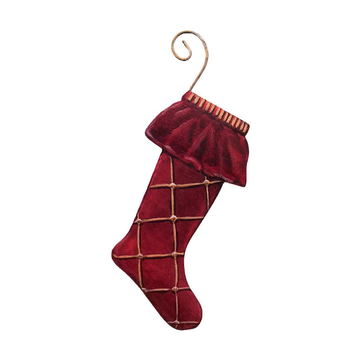 RTC Burgundy Velvet Stocking Ornament