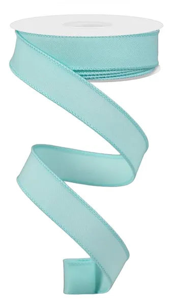 7/8" x 10yd Ice Blue Diagonal Weave Wired Ribbon