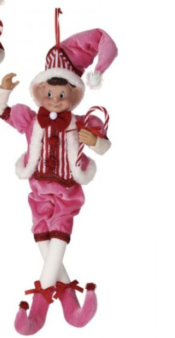 REGENCY 15" FABRIC SWEETS PIXIE ELF ORNAMENT