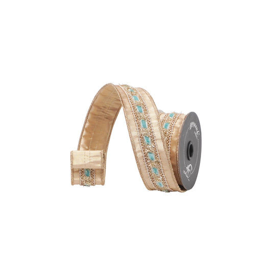 FARRISILK TINSEL TWINE 1.5"X5YD WIRED RIBBON