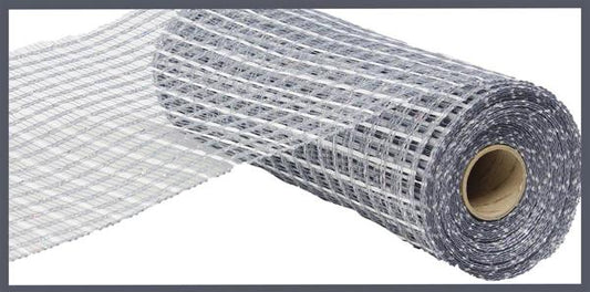 10" x 10yd Silver Double Stripe Mesh