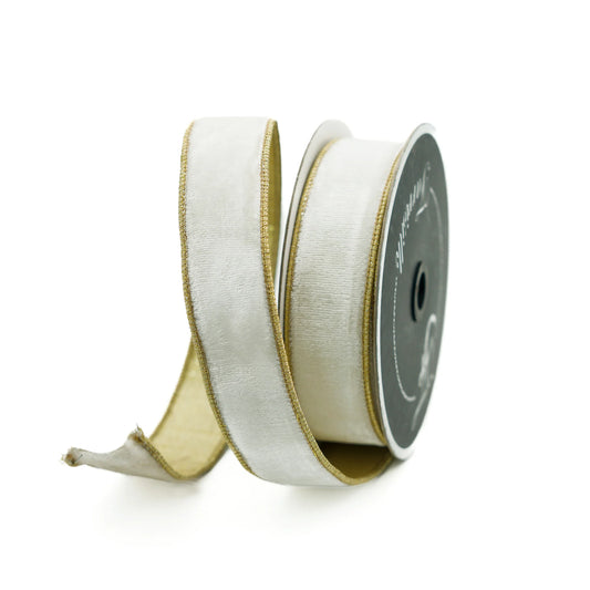 FARRISILK FLASHY VELVET 1.5"X10YD - IVORY