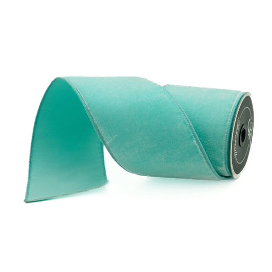 FARRISILK VELVET WIRED RIBBON 2.5"X10YD - TIFFANY BLUE