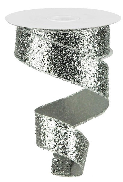 1.5" Luxury Silver Large Glitter