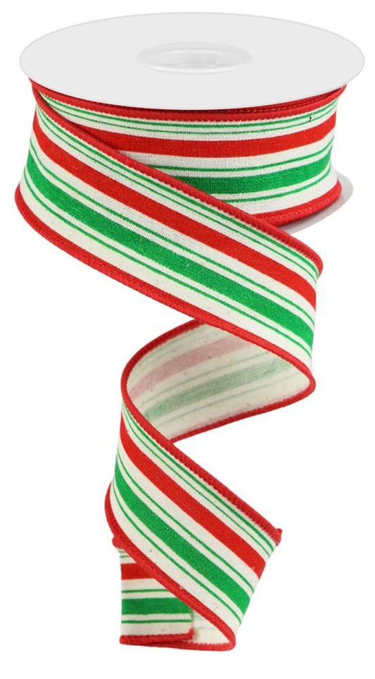1.5" x 10yd Peppermint Vertical Stripe
