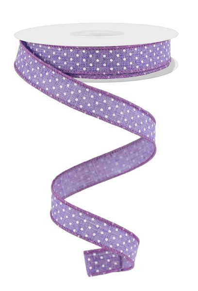5/8" Lavender & White Raised Swiss Dots