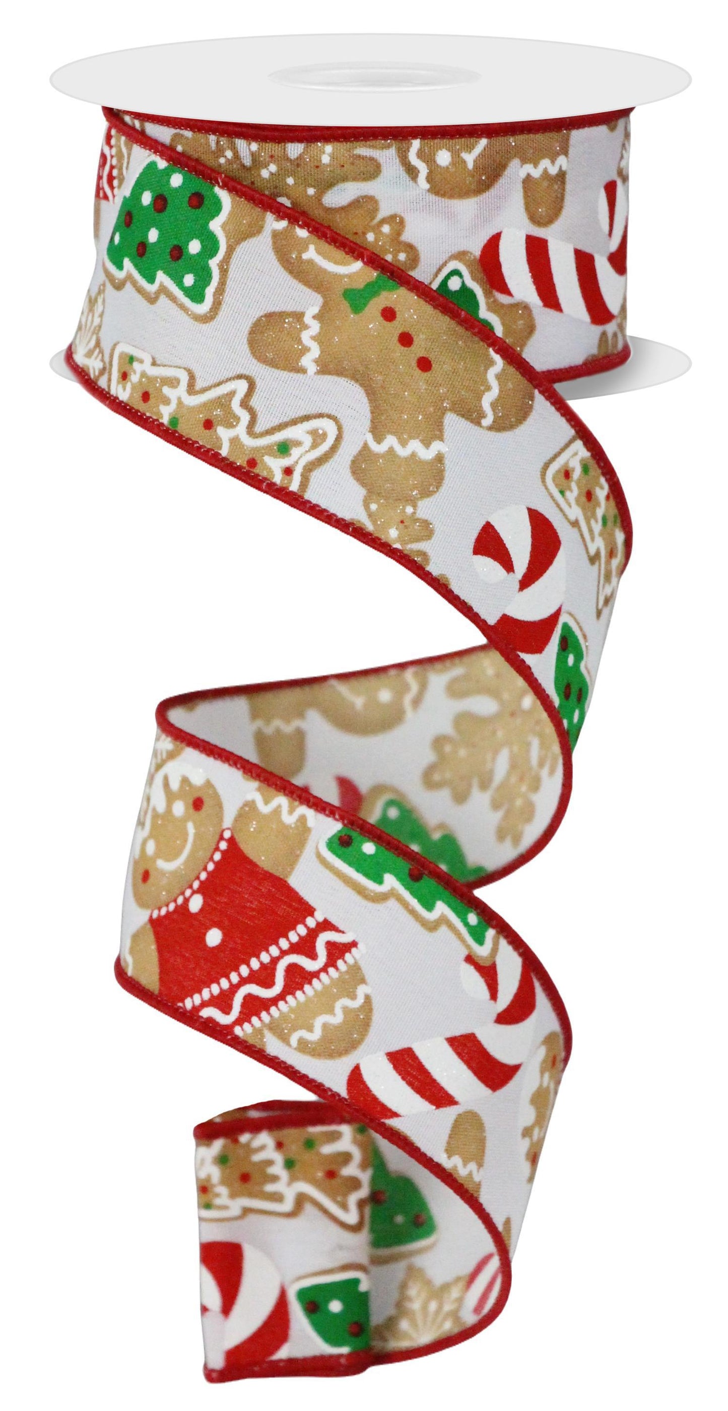 1.5" Gingerbread Cookies Wired Ribbon