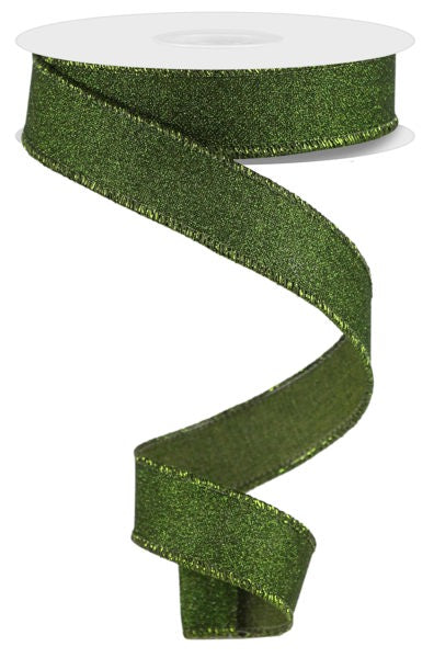 7/8" Olive Green Fine Glitter On Royal