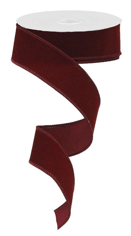 1.5" Burgundy Velvet Ribbon