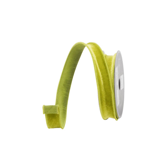 1" Farrisilk Velveteen- Lime Green Wired Ribbon
