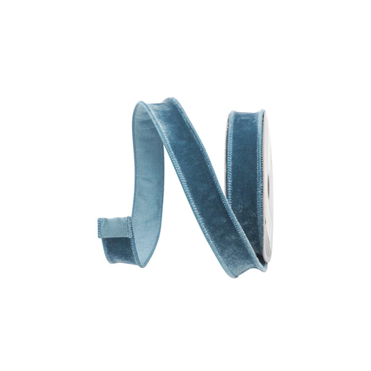 1" Farrisilk Velveteen- Celadon Wired Ribbon