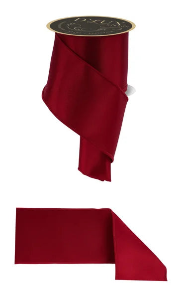 4" D'LUX Satin Fused Dark Red Ribbon