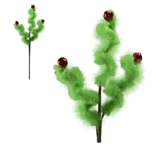 44CM FLUFFY JINGLE SPIRAL PICK Green