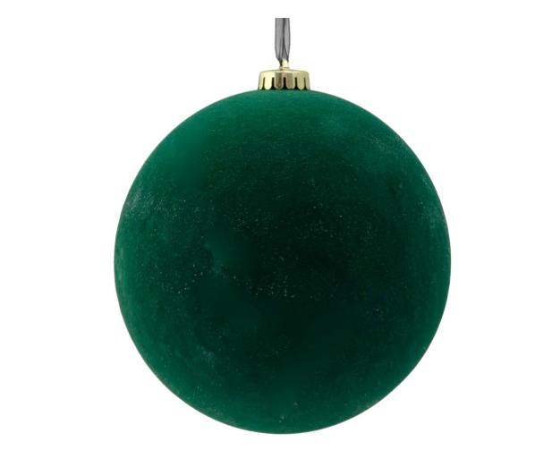 15CM PLAIN FLOCKED BAUBLE Emerald Green
