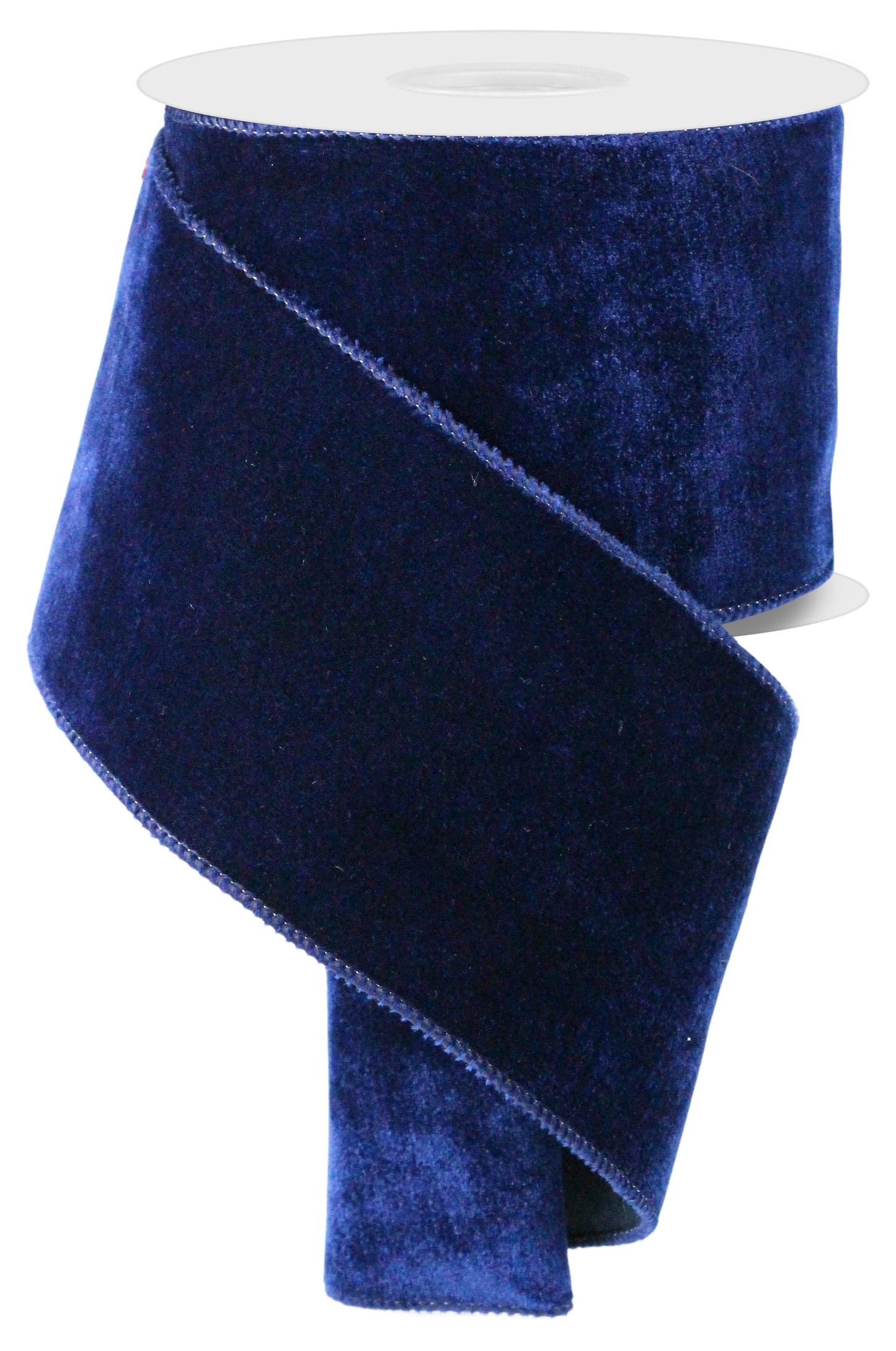4" x 10yd Luxury  Navy Blue Velvet/Satin Backing Wired Ribbon