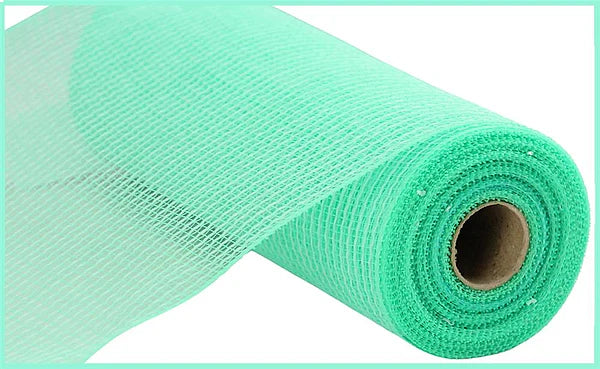 10.25" x 10yd Faux Jute Stripe Mint Mesh