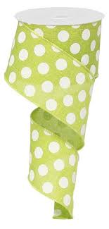 2.5" Green and White Polka Dot