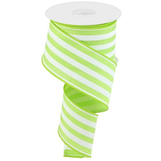 2.5" Green and White Stripe