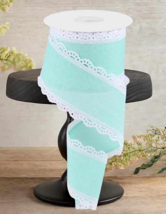 2.5" Mint Lace Edge