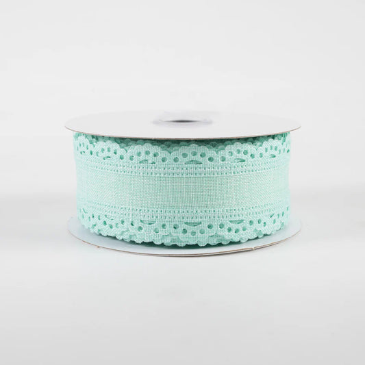 1.5" Mint Scalloped Edge Ribbon