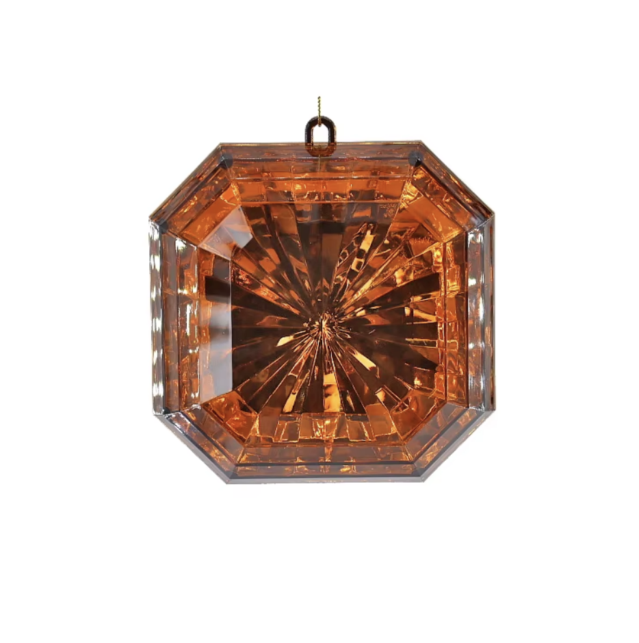 Square Copper Brown Acrylic Jewel 4.5" x 4.75"