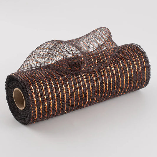 Deco Mesh: Metallic Chocolate Orange /Copper